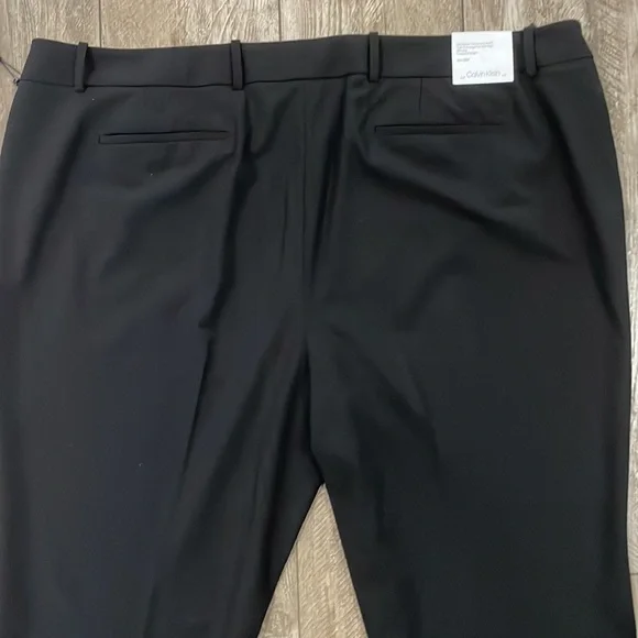 Calvin Klein Black Plus Size Solid Straight Leg Pants - Picture 5 of 8